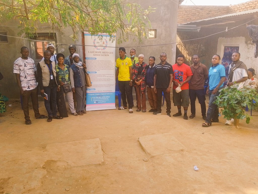 URVR field team with community members, Nakivale, June 21 2026